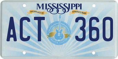 MS license plate ACT360