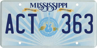 MS license plate ACT363