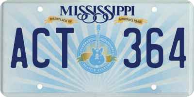 MS license plate ACT364