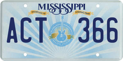 MS license plate ACT366
