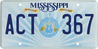 MS license plate ACT367