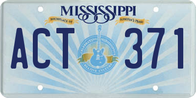 MS license plate ACT371