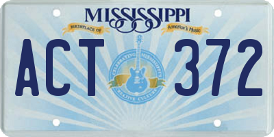 MS license plate ACT372
