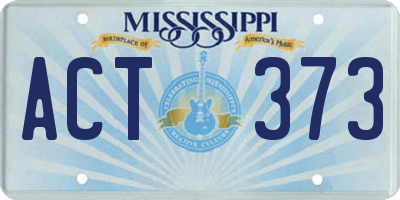 MS license plate ACT373
