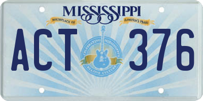 MS license plate ACT376