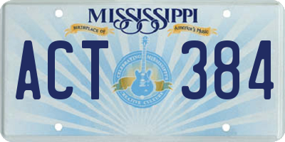 MS license plate ACT384