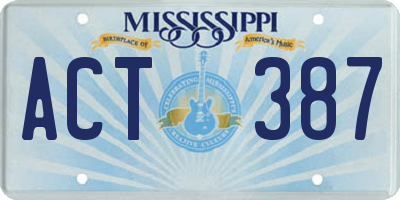 MS license plate ACT387
