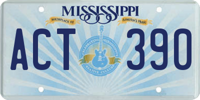 MS license plate ACT390