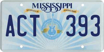 MS license plate ACT393