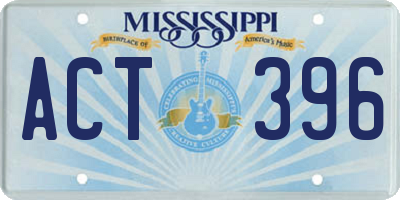 MS license plate ACT396