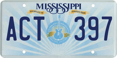 MS license plate ACT397
