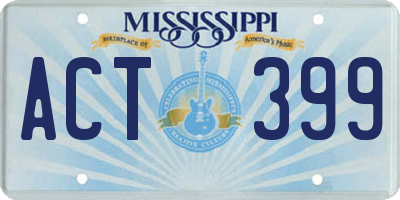 MS license plate ACT399