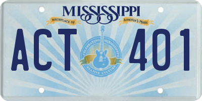 MS license plate ACT401