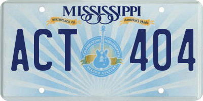 MS license plate ACT404