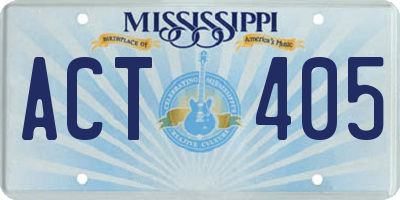 MS license plate ACT405