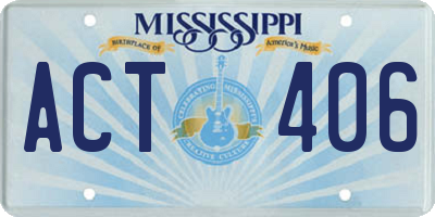 MS license plate ACT406
