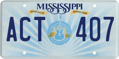 MS license plate ACT407