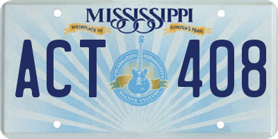 MS license plate ACT408