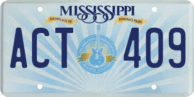 MS license plate ACT409