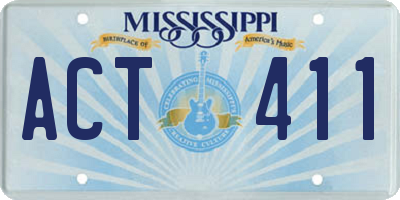 MS license plate ACT411