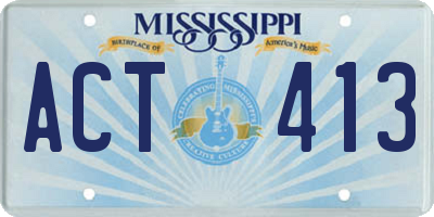 MS license plate ACT413