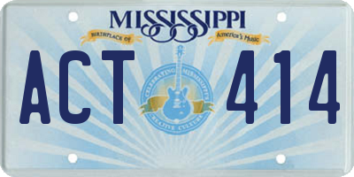 MS license plate ACT414