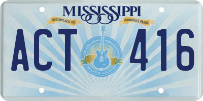 MS license plate ACT416