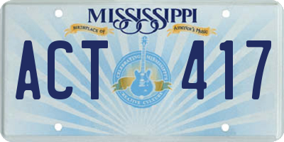 MS license plate ACT417