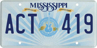 MS license plate ACT419