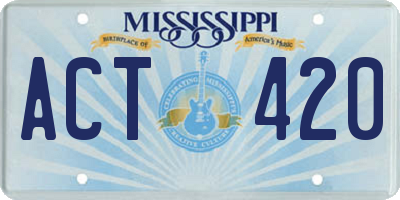 MS license plate ACT420