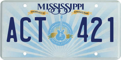 MS license plate ACT421