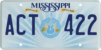 MS license plate ACT422