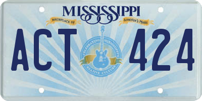 MS license plate ACT424