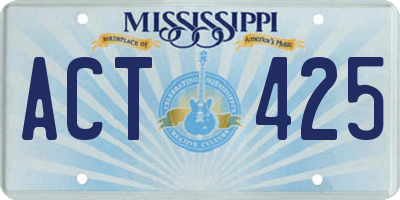 MS license plate ACT425