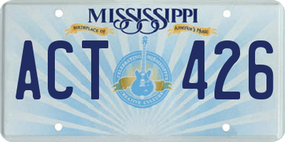 MS license plate ACT426