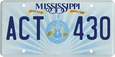 MS license plate ACT430