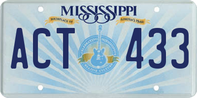 MS license plate ACT433