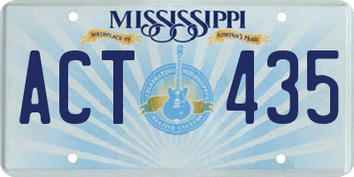 MS license plate ACT435