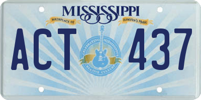 MS license plate ACT437