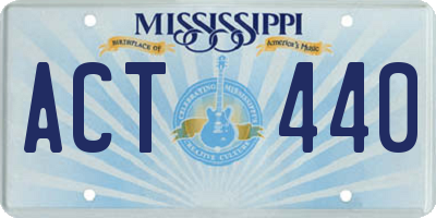 MS license plate ACT440