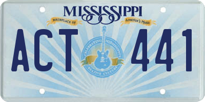 MS license plate ACT441