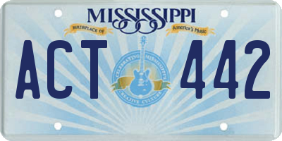 MS license plate ACT442