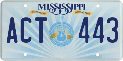 MS license plate ACT443