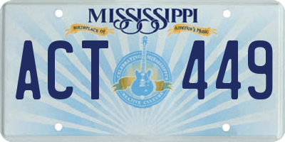 MS license plate ACT449