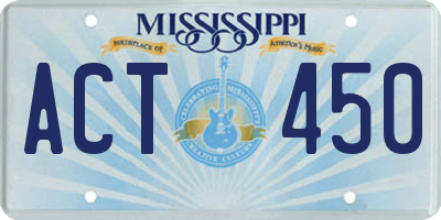 MS license plate ACT450