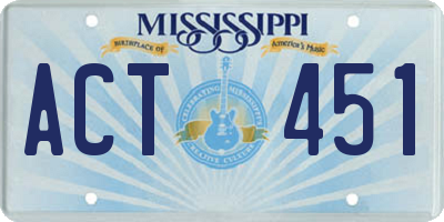 MS license plate ACT451