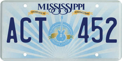 MS license plate ACT452