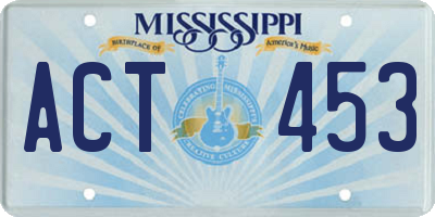 MS license plate ACT453