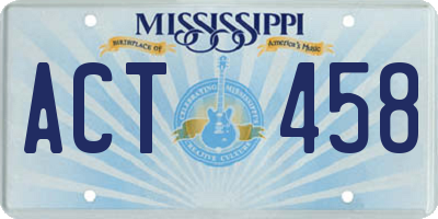 MS license plate ACT458