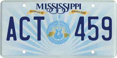 MS license plate ACT459